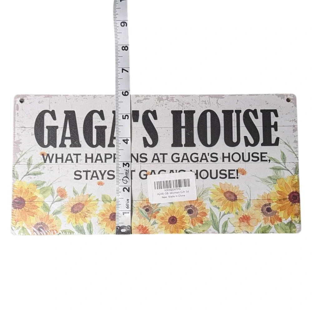Gaga's House Rules Sign Funny Gift Home Decor Grandma Nana Reto Design New